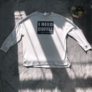 I need ☕️ & a 🍩 3/4 sleeve top size XL